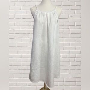 Bellamba Made in Italy White 100% Linen Slip Dress Size L